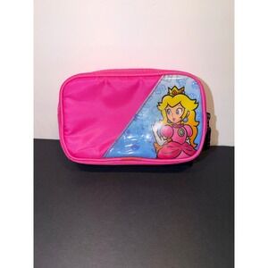 Nintendo Super Mario Princess Peach Pink Pencil Case Double Zip Utility Pouch